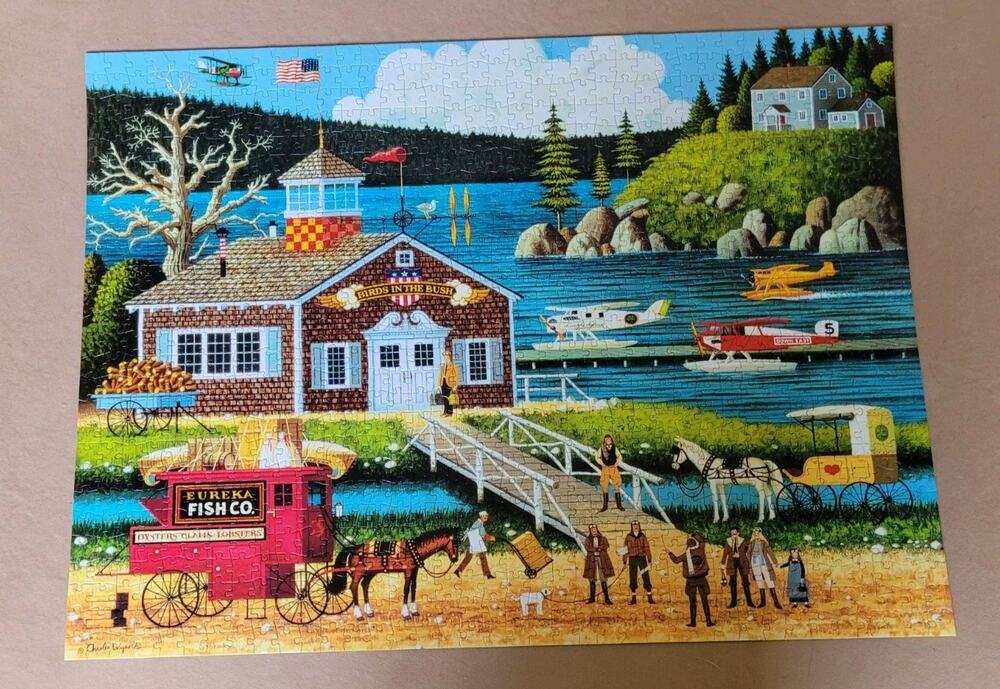 Charles Wysocki 1000 Piece Puzzle "Birds Of A Feather" Complete In Box